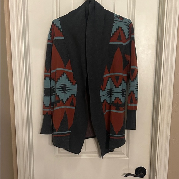 Quiksilver M/L Gray/Orange Southwest Cardigan - Picture 2 of 6